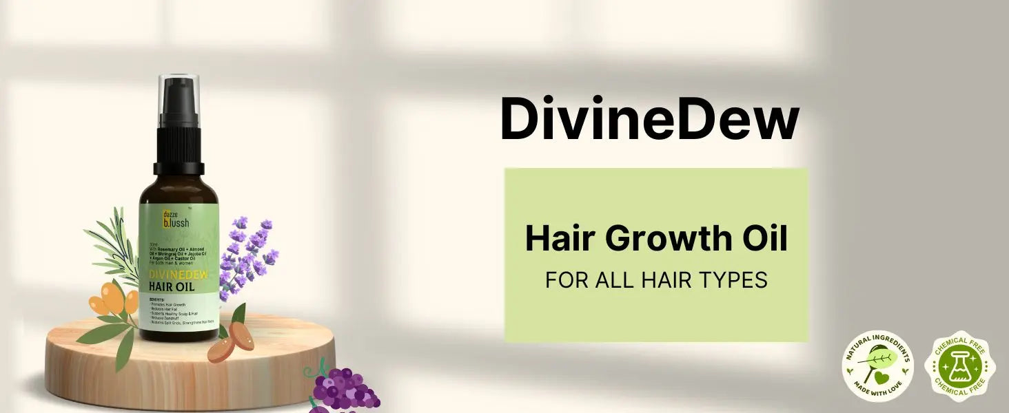 DivineDew Hair growth oil with Rosemary oil for hair growth Castor Oil for hair growth