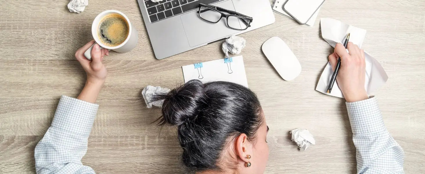 women sleeping with mug in hand after applying pillow peace sleep oil - dazze and blussh