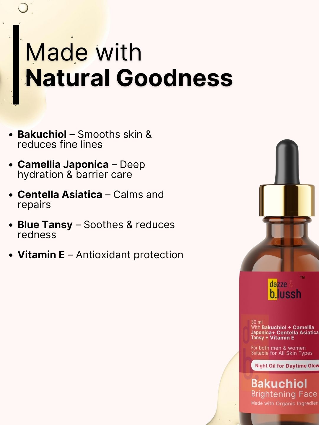 Bakuchiol Brightening Face Oil - Dazze and blussh