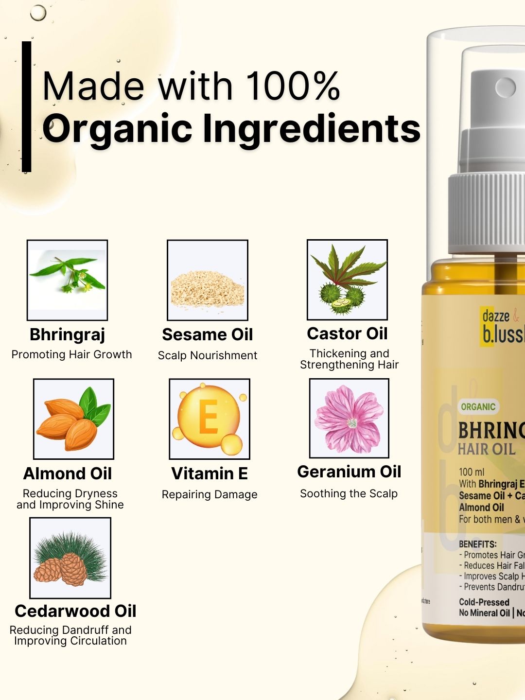 Bhringraj Hair Oil - Overall Hair Health & Premature Greying Care