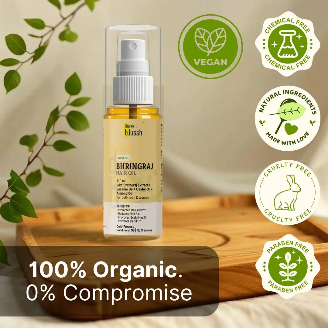 Bhringraj Hair Oil for Hair Growth & Scalp Nourishment - Dazze and blussh