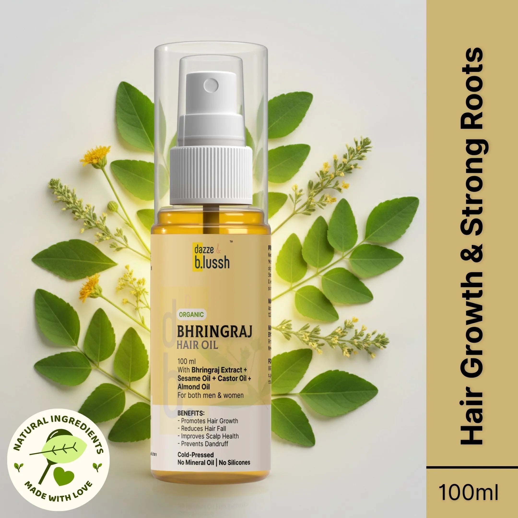 Bhringraj Hair Oil for Hair Growth & Scalp Nourishment - Dazze and blussh