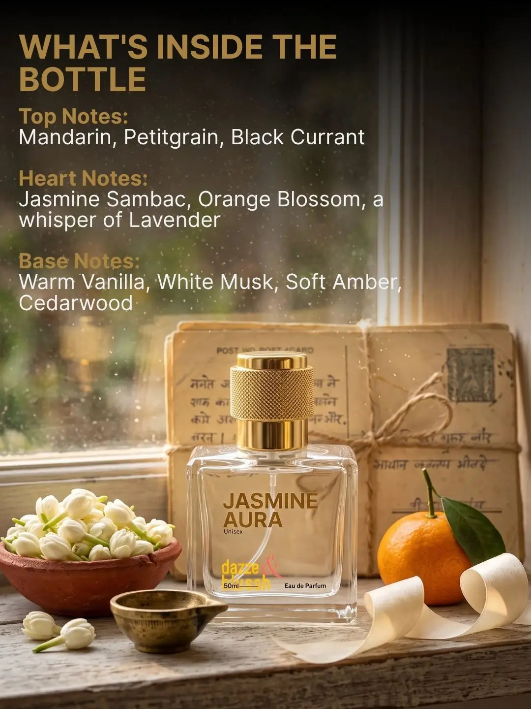 Jasmine Aura Eau de Parfum – Jasmine, Orange Blossom & Vanilla - Dazze and blussh