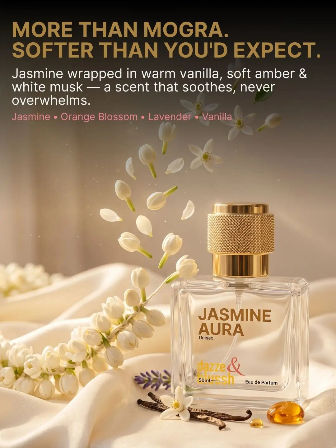 Jasmine Aura Eau de Parfum – Jasmine, Orange Blossom & Vanilla - Dazze and blussh