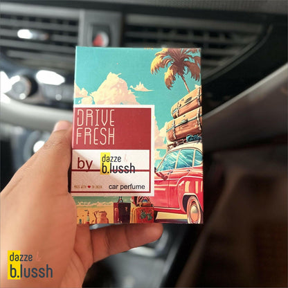 dazze and blussh, dazze & blussh drive fresh car hanging perfume box in hand photo, d&b