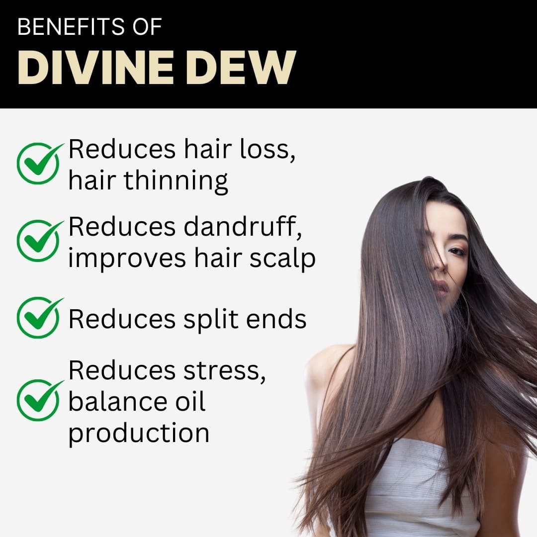 divine dew organic  hair oil for dandruff and hairfall benefits