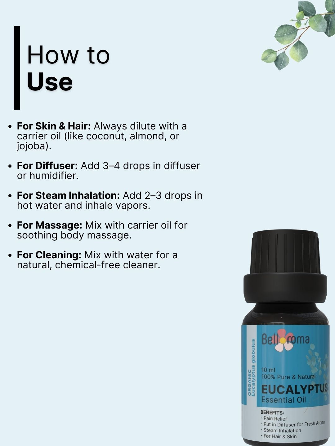 100% pure Eucalyptus Essential Oil - Dazze and blussh