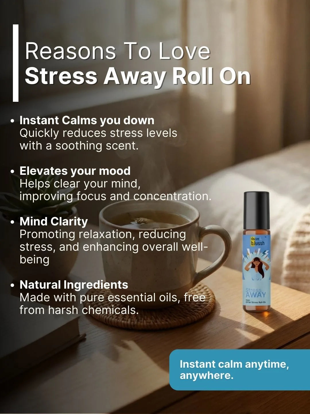 StressAway Roll On for Instant Stress Relief oil – 10ml - Dazze and blussh