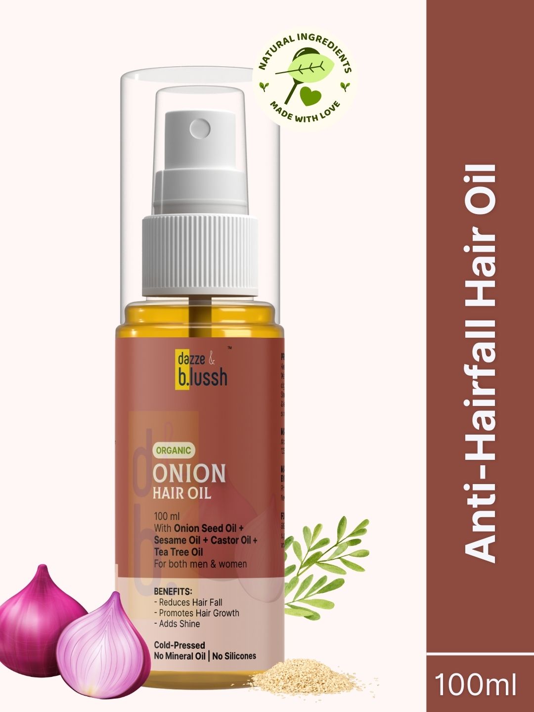 Onion Hair Oil for Reduces Hair Fall, Promotes Hair Growth, Adds Shine - Dazze and blussh