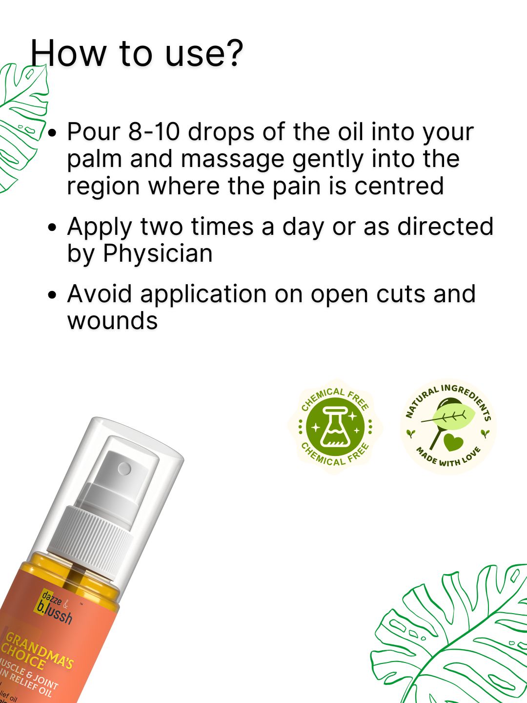 Muscle & Joint Pain Relief Oil - Dazze and blussh