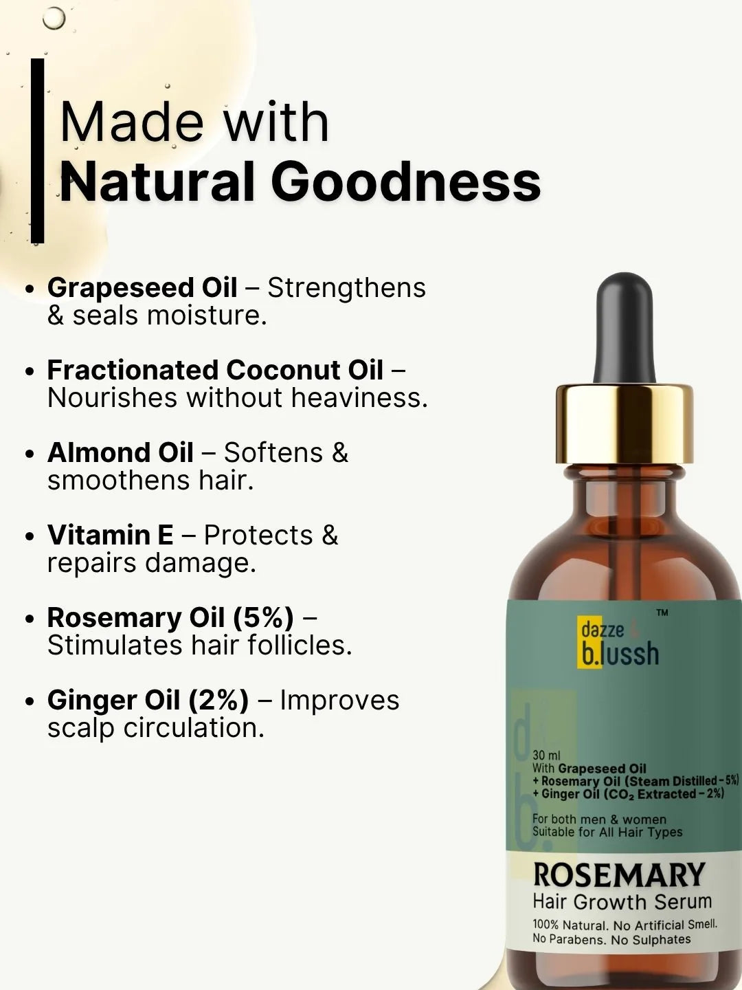 Rosemary Hair Growth Serum – 100% Natural & Lightweight Scalp Serum