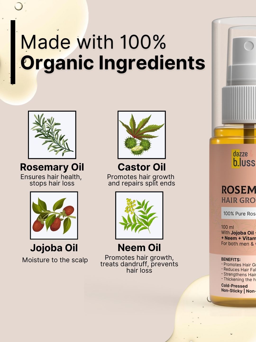 Rosemary Hair Oil - Dazze and blussh