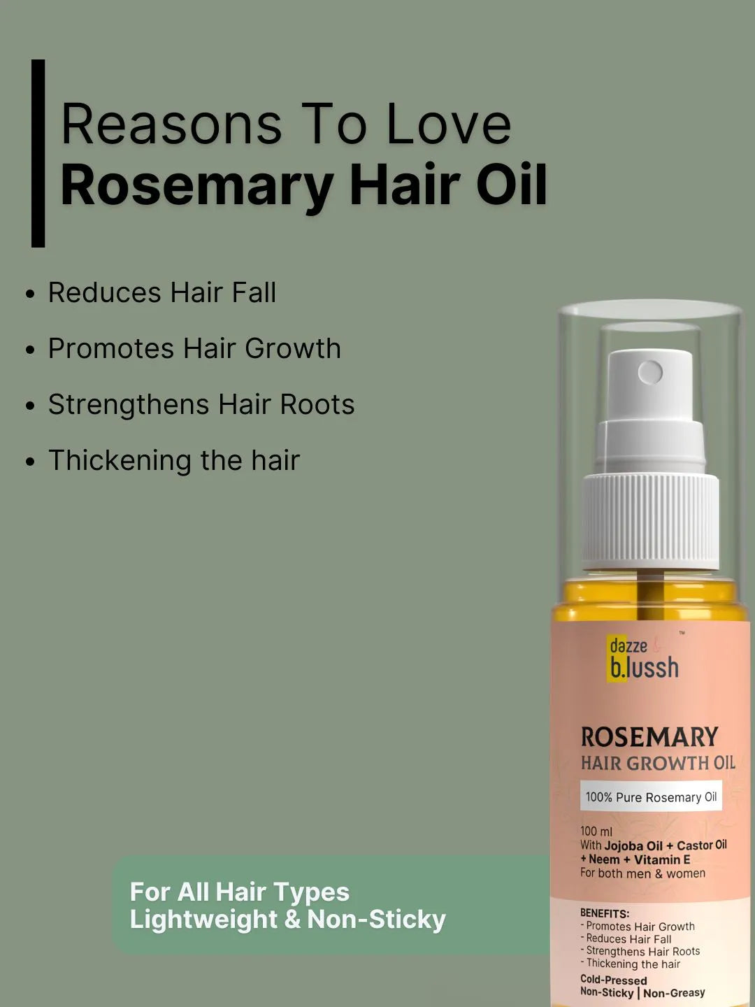 Rosemary Hair Oil & Rosemary Hair Serum Combo for Hair Growth, Hair Fall Control, Dandruff Care & Scalp Nourishment - Dazze and blussh
