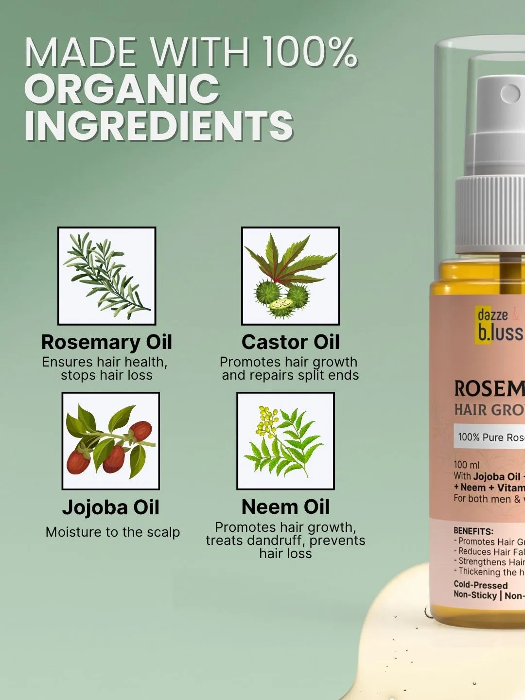 Rosemary Hair Oil – Boosts Hair Growth & Controls Hair Fall