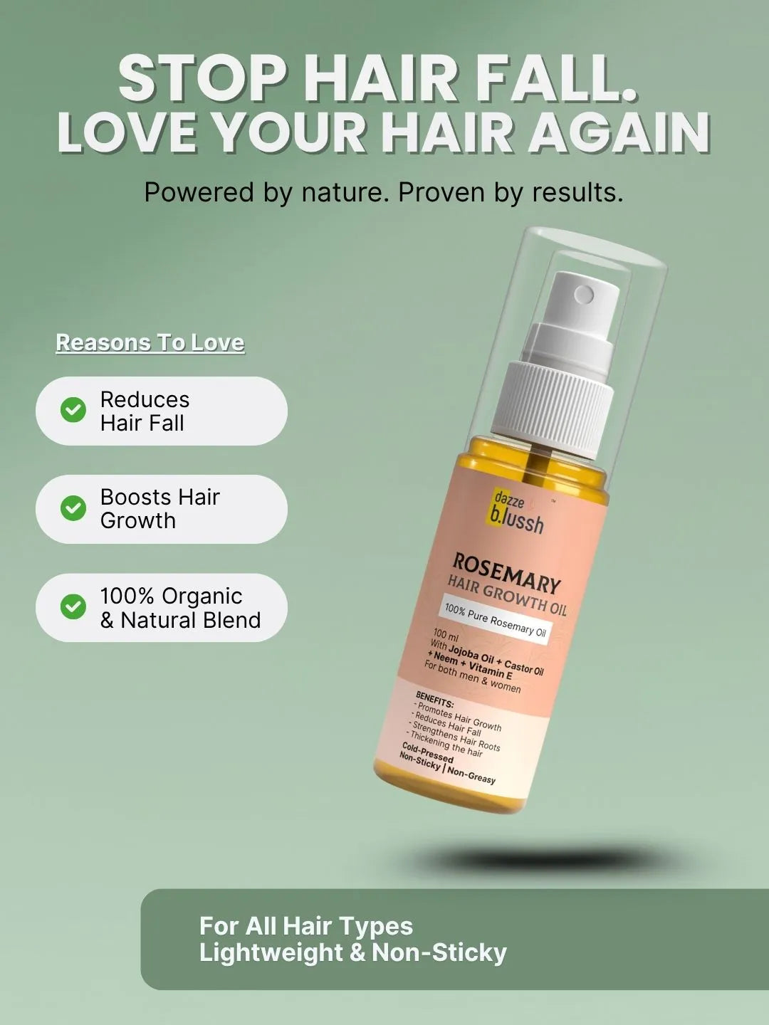 Rosemary Hair Oil – Boosts Hair Growth & Controls Hair Fall