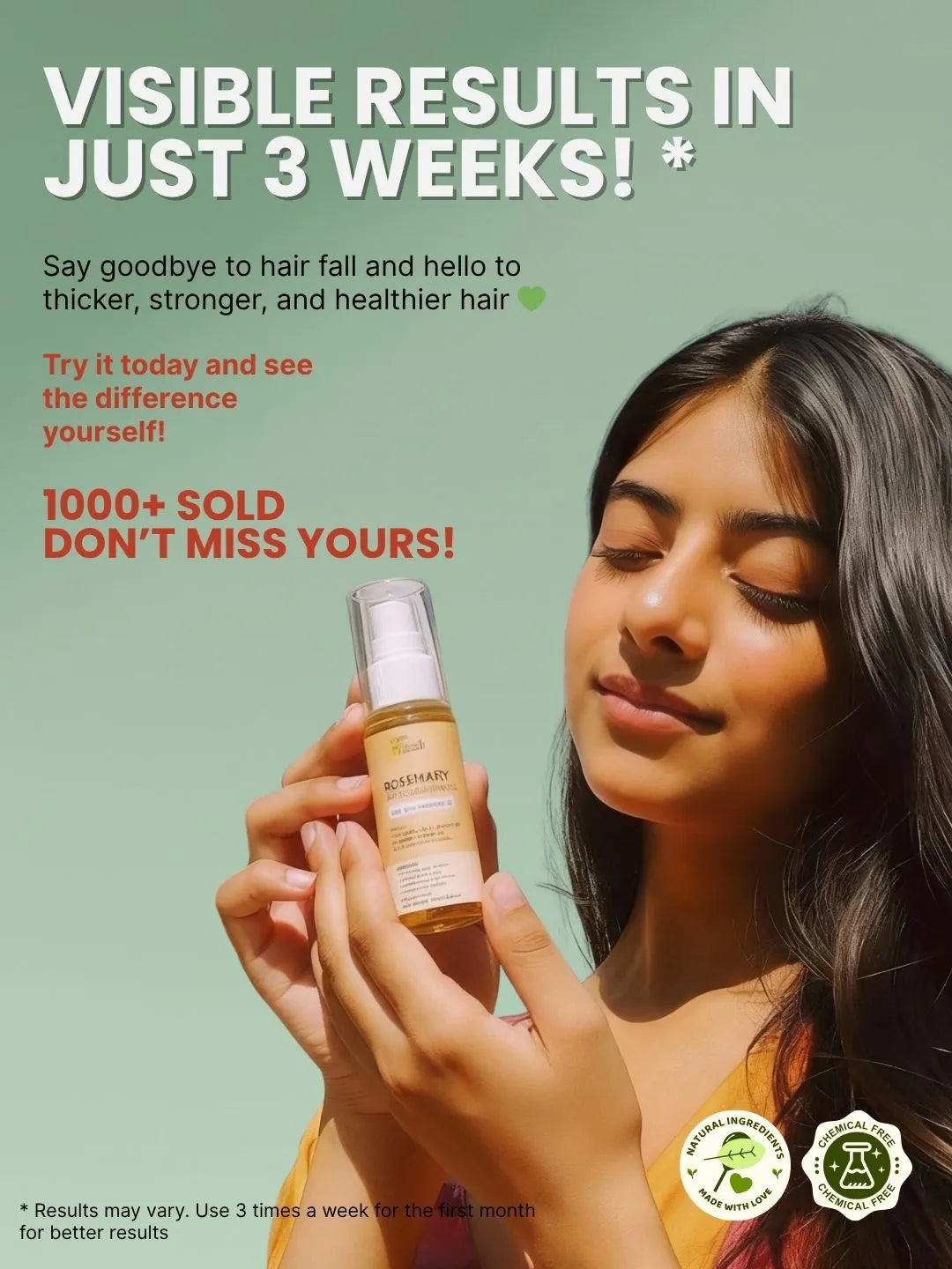 Rosemary Hair Oil – Boosts Hair Growth & Controls Hair Fall