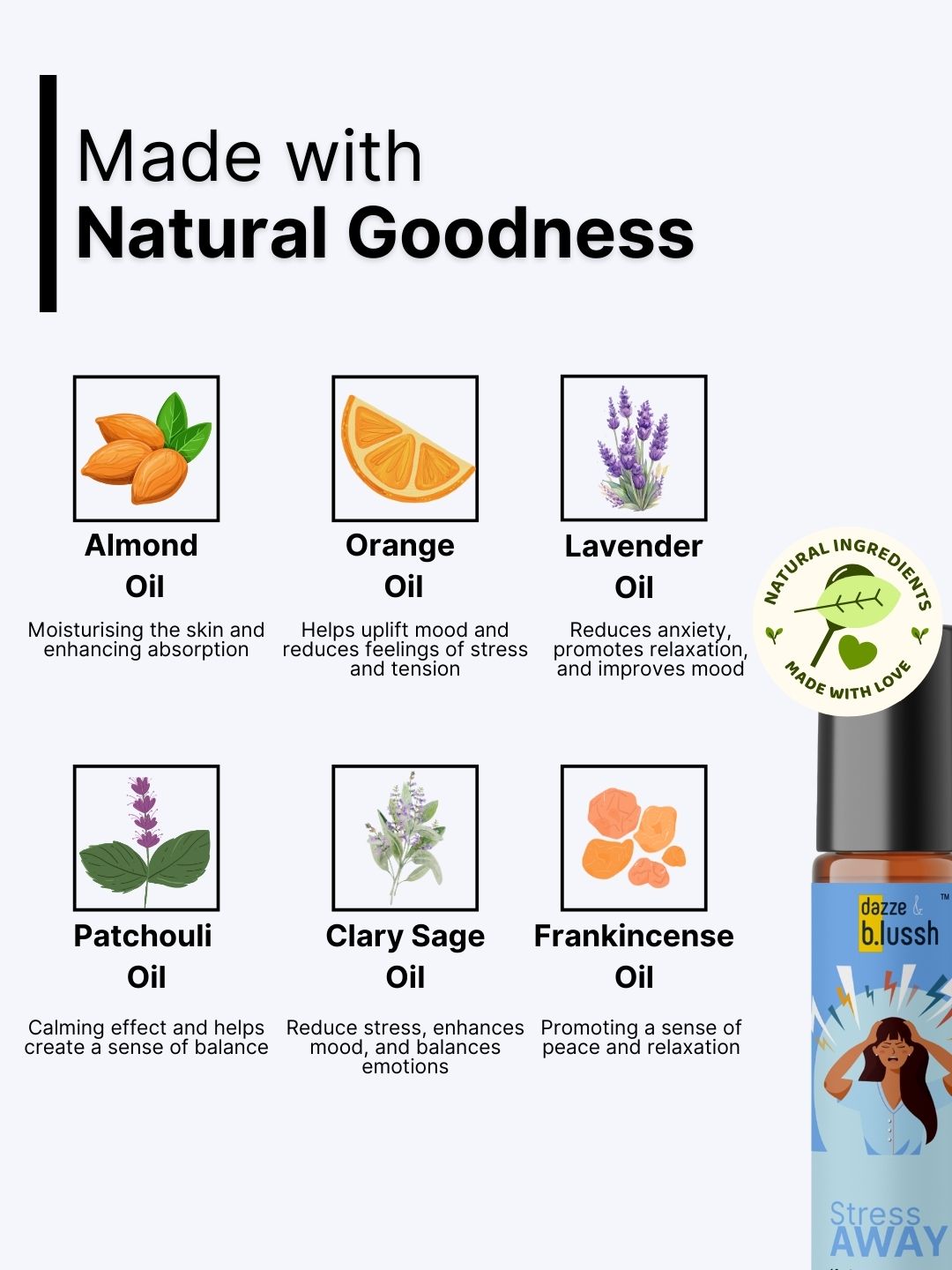 Stress Away Aromatherapy Roll-On – Calming Essential Oil Blend, 10ml - Dazze and blussh