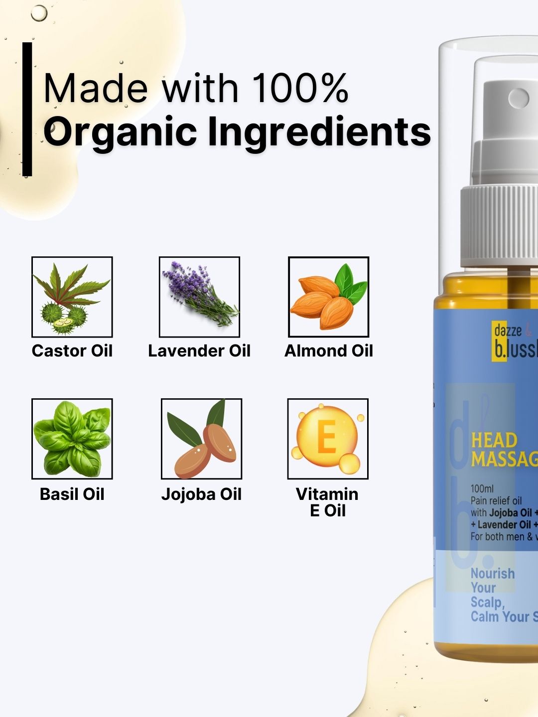 Stress Relief Head Massage Oil with Lavender Oil - Dazze and blussh