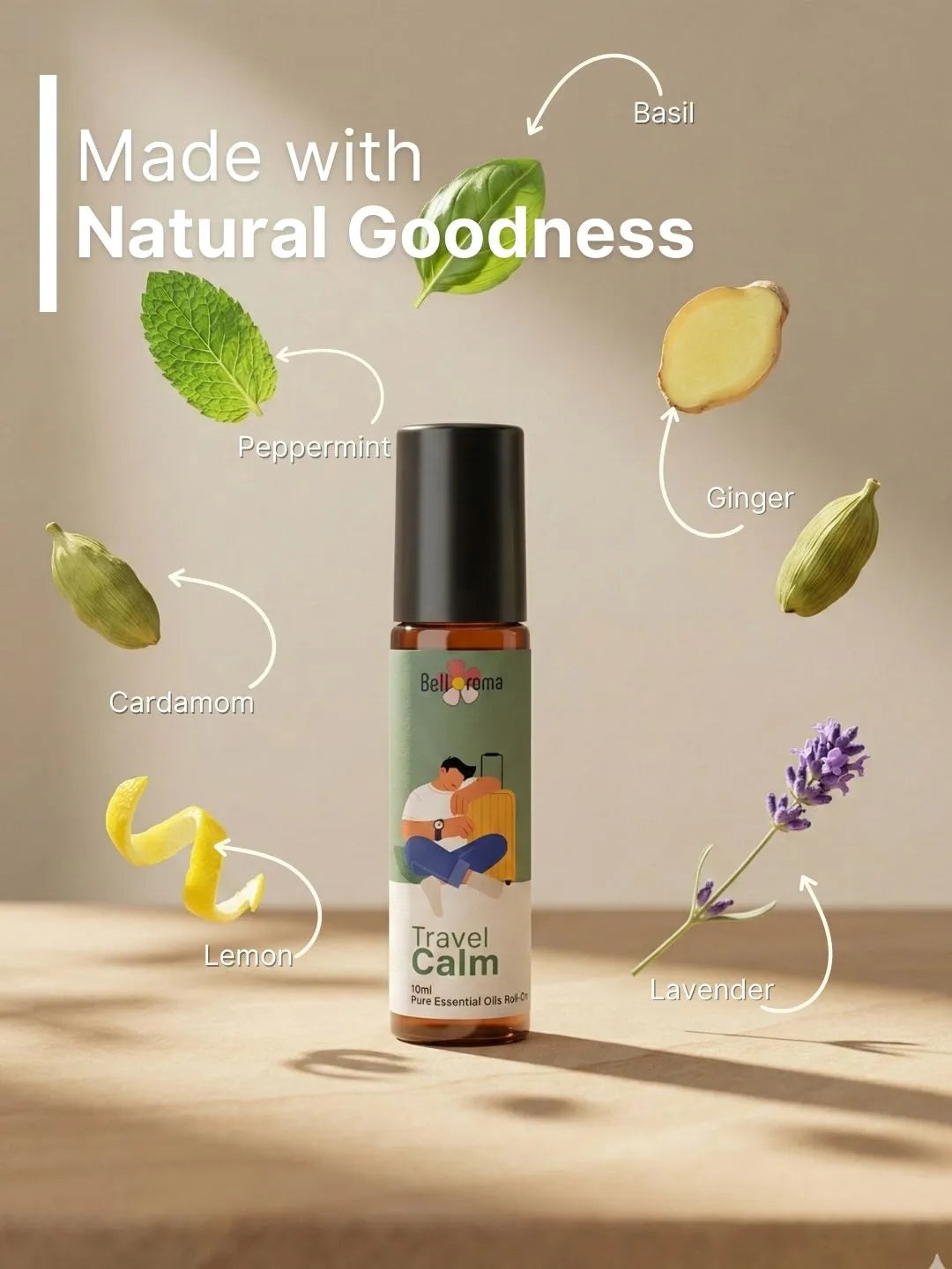 Travel Calm Roll-On | Natural Motion Sickness & Nausea Relief | For Car, Flight, Cruise & Morning Sickness