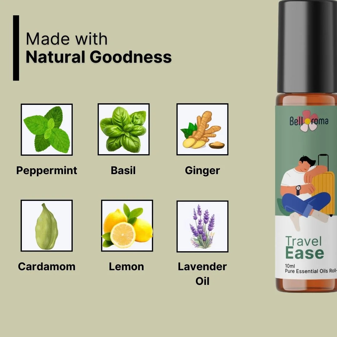 Travel Ease Roll-On | Natural Motion Sickness & Nausea Relief | For Car, Flight, Cruise & Morning Sickness