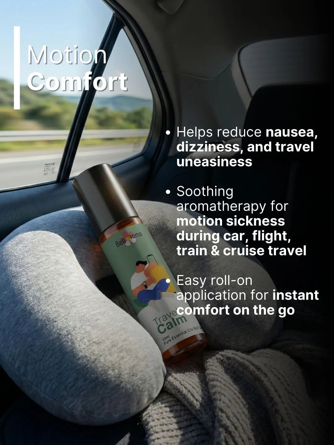 Travel Ease Duo Roll-On | Motion Sickness & Sleep Support for Travel | Travel Calm + Pillow Peace | Natural Aromatherapy for Car, Flight & Hotel Stay